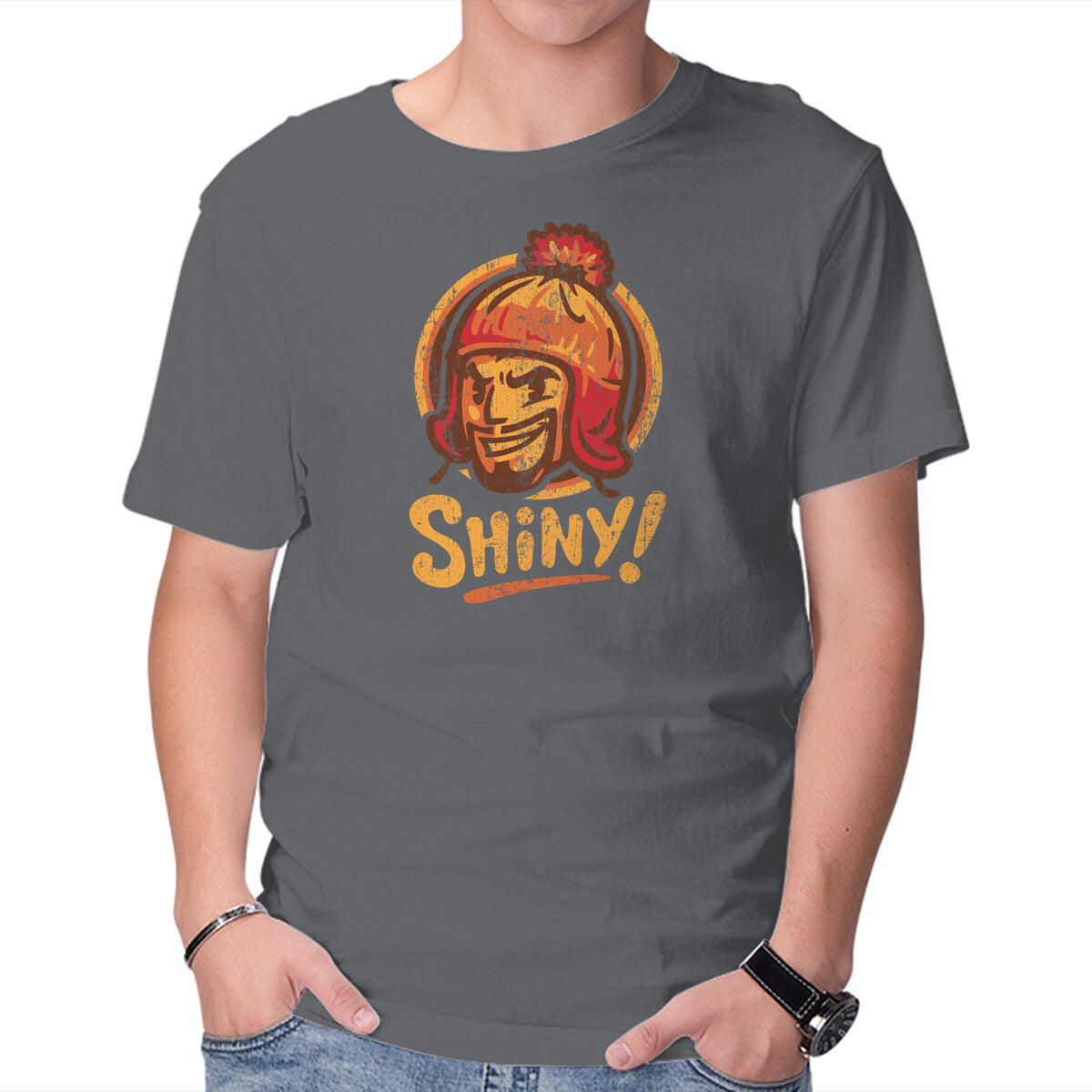 Unisex Crew Neck T-Shirt Shiny Hat Graphic Short Sleeve Casual Tee XXL