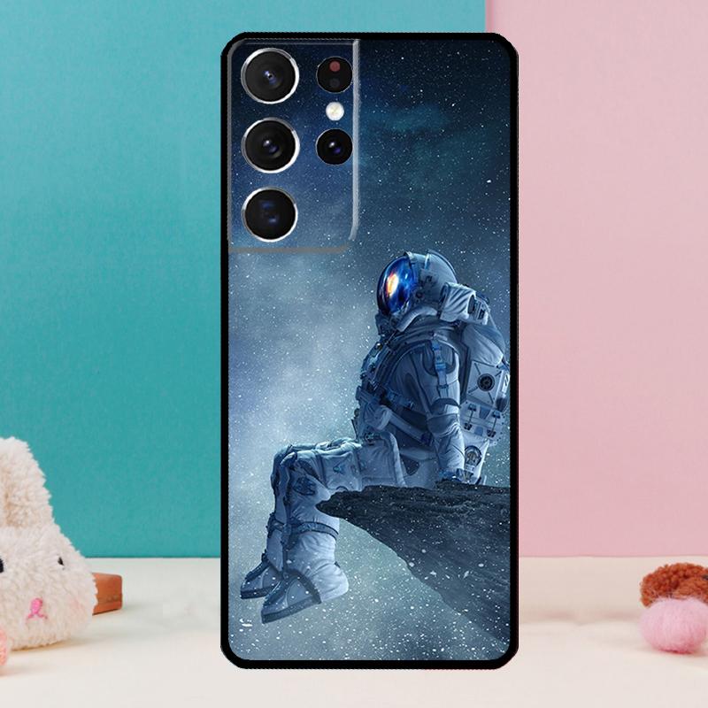 Cartoon Space Astronaut Phone Case For Samsung Galaxy S25 S23 S22 S21 Ultra S9 S10 S20 Plus S24 FE Funda Cover Shell