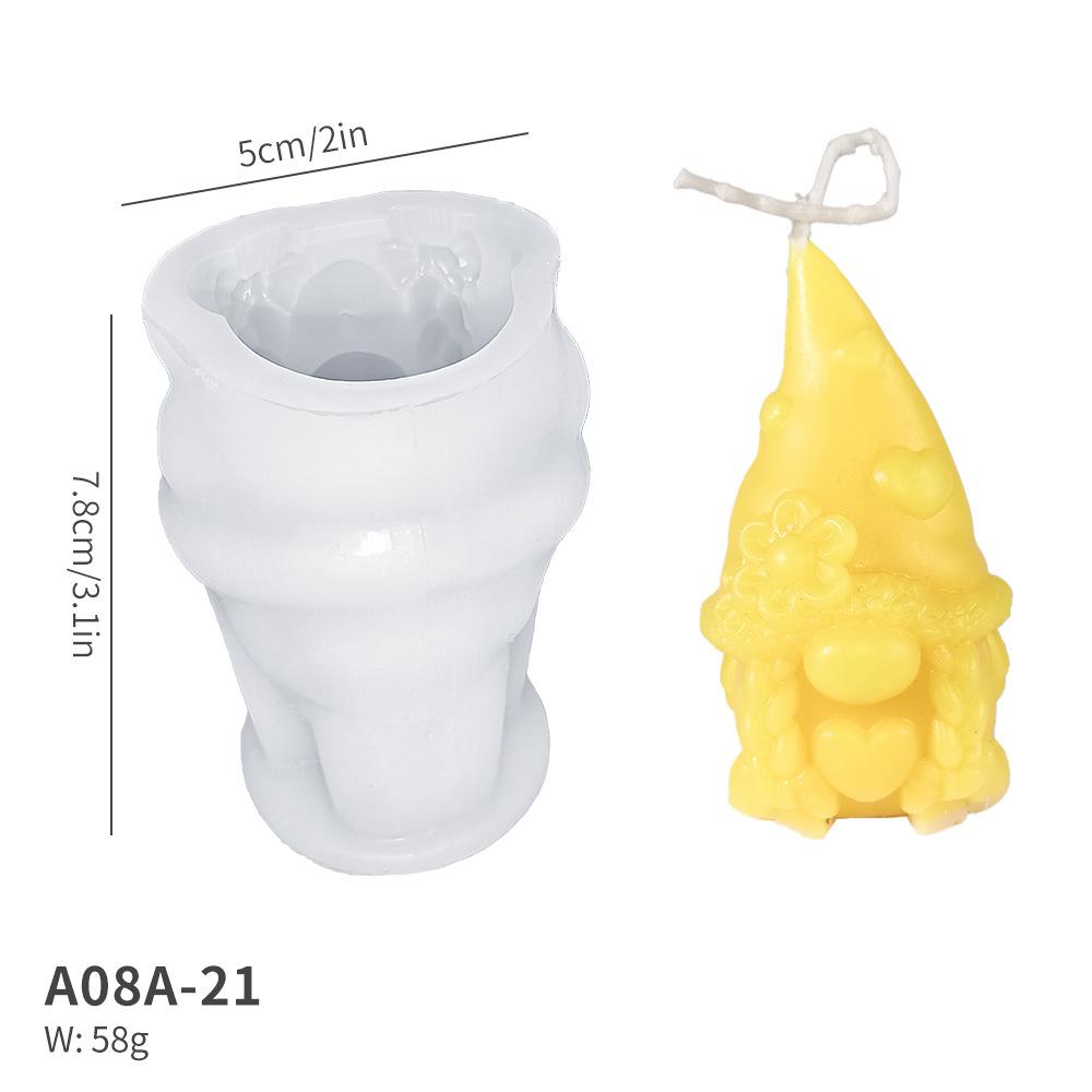 DIY Svíčka Santa Clause Silikonové formy 3D Bezobličejový trpaslík Vonná svíčka Sádra Mýdlo Pryskyřice Řemeslná forma Vánoční dárkový nástroj pro výrobu