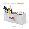 Modelo de Recipiente Logístico FedEx Personalizável: Ornamento de Mesa Porta-Canetas e Cartões de Visita.