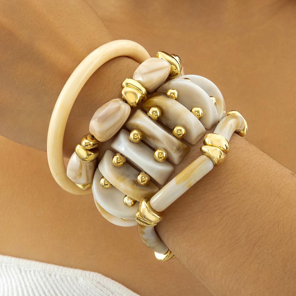 Retro Resin Exaggerated Beaded Bracelet, Temperament Versatile Acrylic Bracelet Wholesale