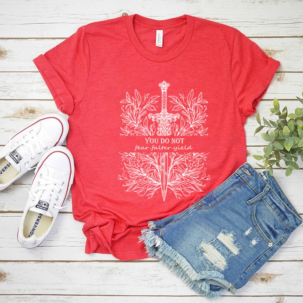 

Harajuku You Do Not Yield Shirt Throne of Glass T Shirt SJM Book Merch Bookish Tshirt Unisex Short Sleeves Casual Tops S