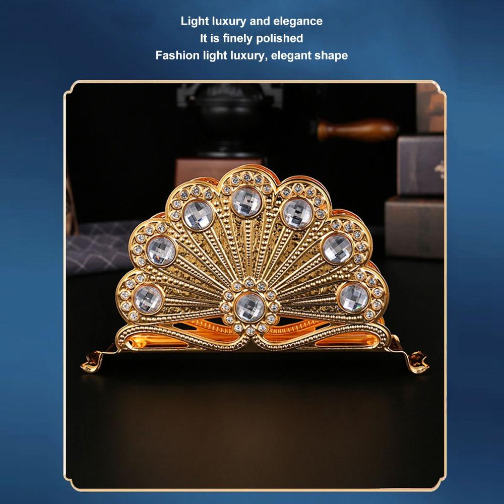 Gold Table Napkin Organizer Hollow Out Napkin Dispenser Decorative Napkin Holder For Kitchen