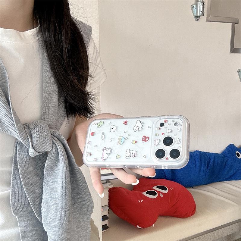 Korean Style iPhone 17/16 Pro Max/15 Pro Dog Dessert Headphone Skateboard Phone Case