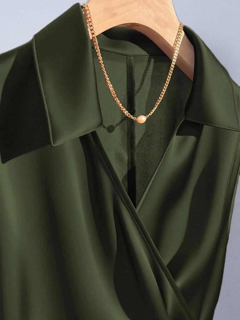 Damen Satinhemd Winter 2025: Europäisches & Amerikanisches Schnür-Elegantes Professionelles Oberteil