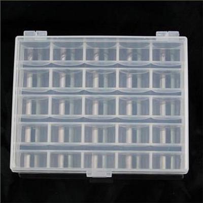 25x Spools Empty Bobbins Case Organizer Sewing Machine Bobbin Clear Box Storage