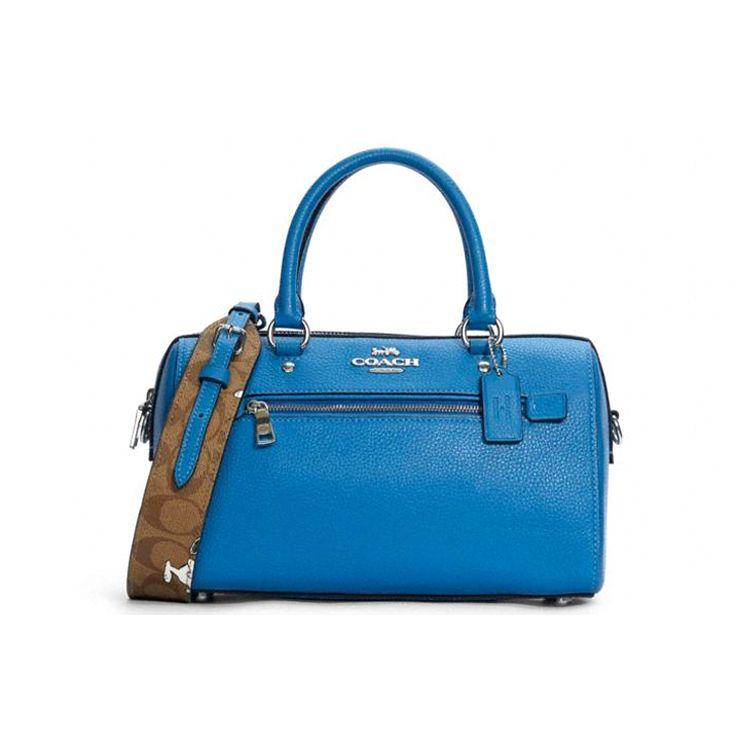 

Coach X Peanuts Rowan 27 Boston Bag Women Bags Fluorescent-Blue C4475-SVRKW Basic Set (Bag+Dust Bag)