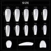 kads 500pcs T Shaped No-Crease Full Cover False Nail Tips Fake Nails White Nature Clear Translucent 10 Sizes Nail Art Manicure Tools