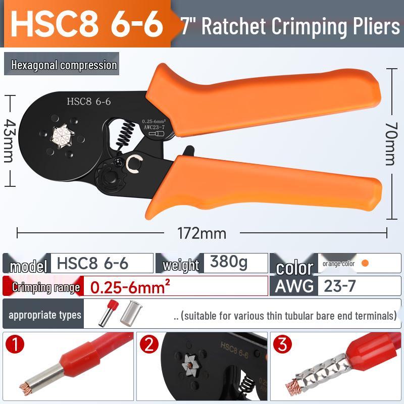 European Pin-Type Pre-Insulated Copper Ferrule Wire Connectors with Crimping Pliers