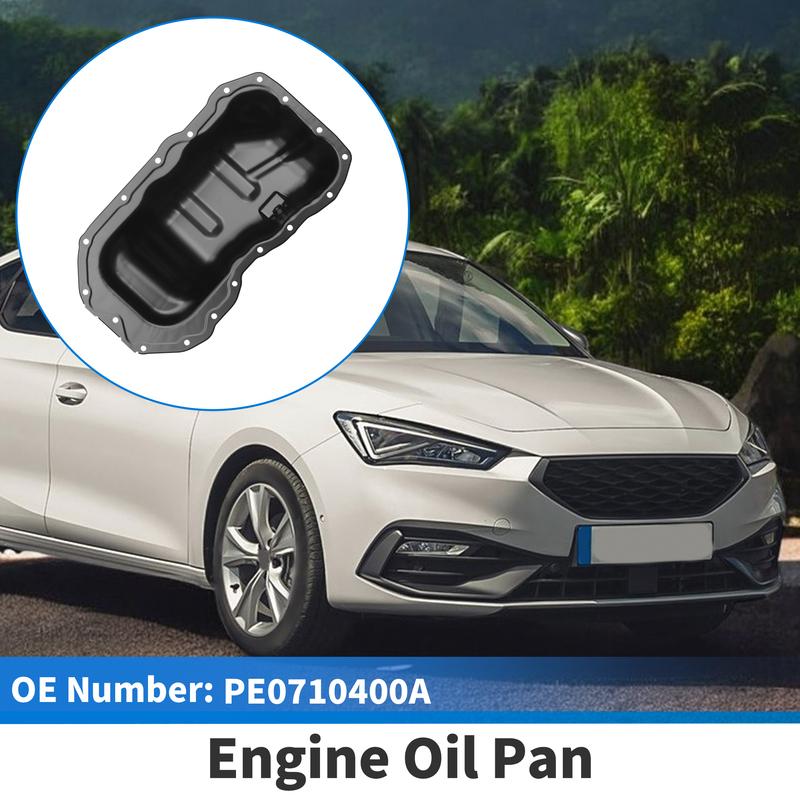 UXCELL No.PE0710400A Engine Oil Pan Oil Pan Sump Transmission Oil Pan for Mazda 3 2.0L 2.5L 2.3L 2012-2013 Iron Black