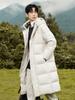 Men's and Women's Mid-Length Hooded Winter Jacket with 90% White Duck Down - Warm and Fashionable