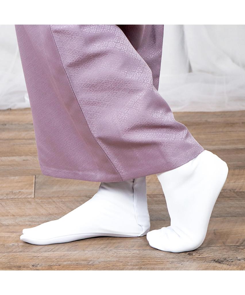 [KYOETSU] Women's Warm Fleece White Tabi Socks with Fasteners, Sizes 21.5cm-28.0cm (2L)