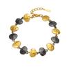European-Style Hammered Stainless Steel Oval Bracelet - Simple Color Block Design for Autumn/Winter Women's Accessories, High-End Feel