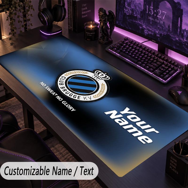 Custom Text Big Mousepad, Extended Desk Pad For Laptop Work GameClub Brugge FC