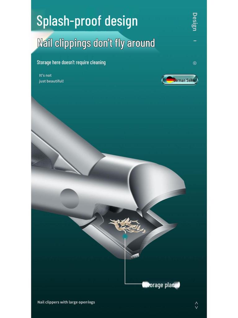 Anti-Splash Large Opening Nail Clipper Set with File for Thick & Hard Nails