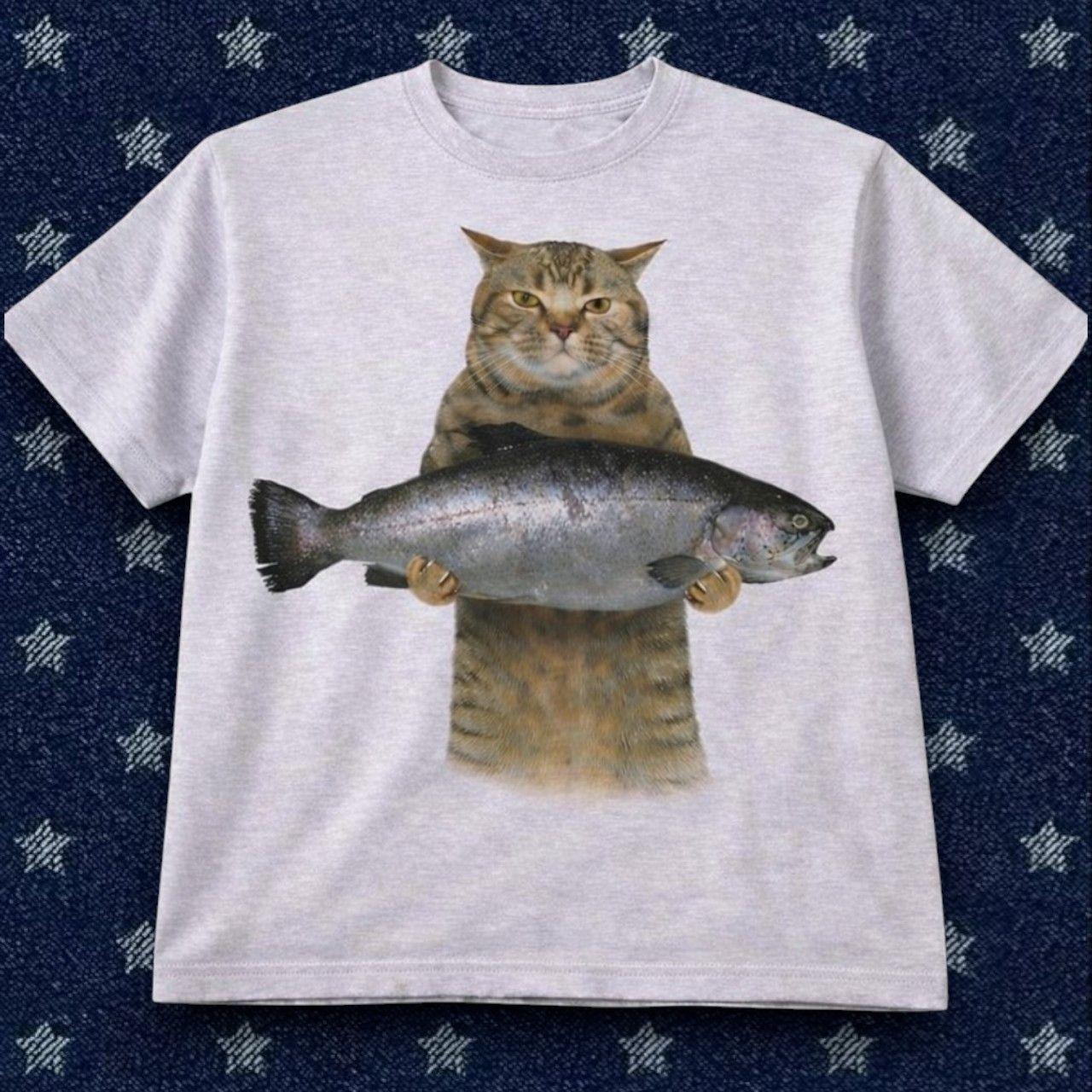 Funny cay fishing graphic tshirt Unisex T-Shirt S