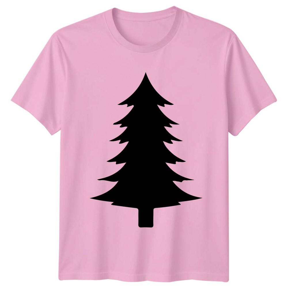 Christmas Tree Silhouette Minimalist Design TShirt Winter Holiday Evergreen
