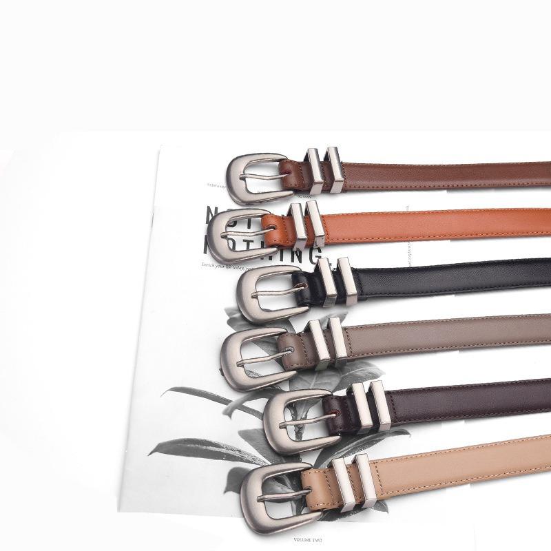 Genuine Real Leather Women Belt Fashion Versatile Dress Skirt Jeans Belt Two Layer Leather Belt