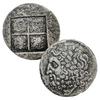 Monete greche antiche in argento, monete olandesi, luna, Zeus, costellazioni, stile retrò greco antico, arte scultorea