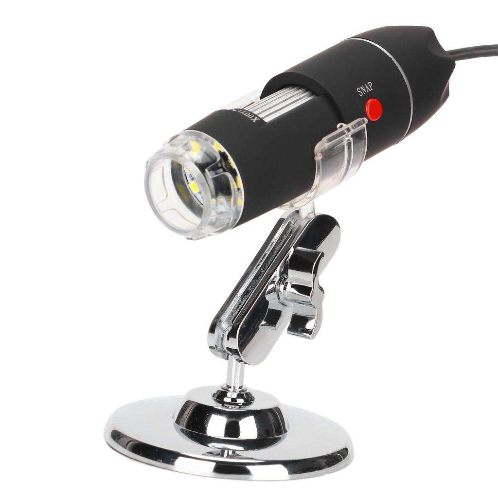 USB Digital Microscope 1600X 1080P HD Adjustable Brightness 8 LED Mini Handheld Microscope for Andro