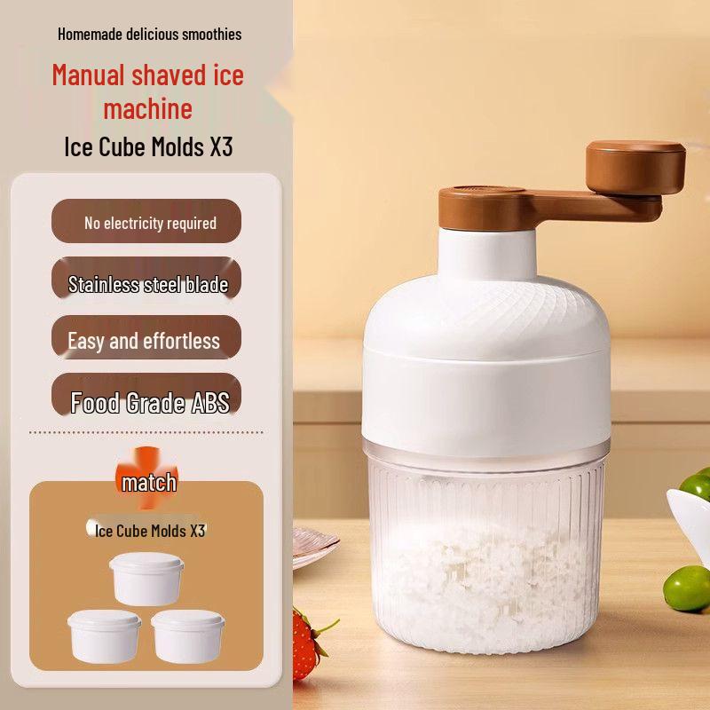 Hand-Crank Ice Shaver: Compact and Portable Shaved Ice & Smoothie Machine