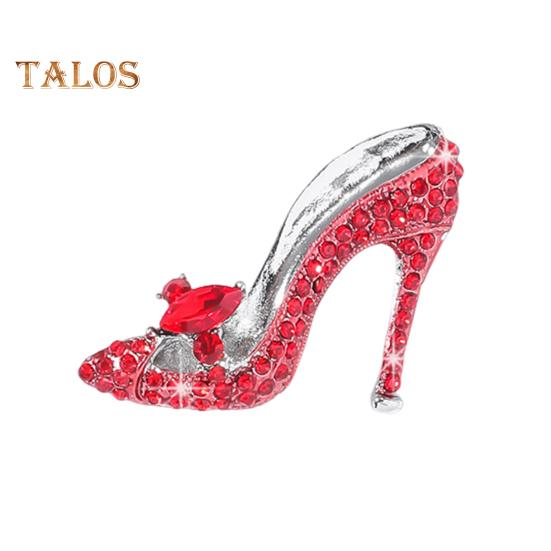 

Брошь-булавка с блестящими стразами, инкрустированная на высоком каблуке, воротник, пальто, значок, платья, вечерние наряды красный