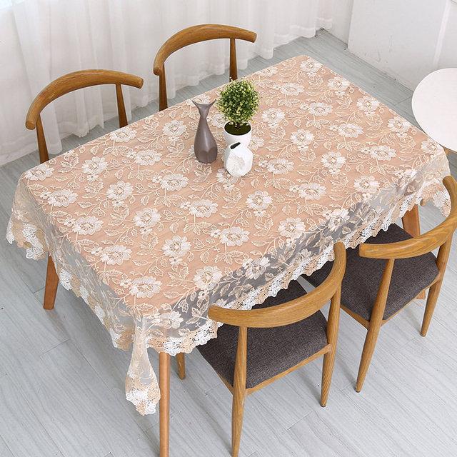 

Новая скатерть из прозрачной стеклянной пряжи с вышивкой в европейском стиле, кружевное покрытие, моющаяся скатерть для чайного столика 100 X 150CM