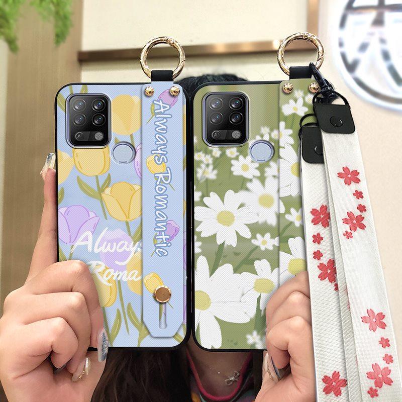 Ring Waterproof Phone Case For Tecno Pova/LD7 Anti-knock Anti-dust Lanyard Soft case Fashion Design Durable Wristband