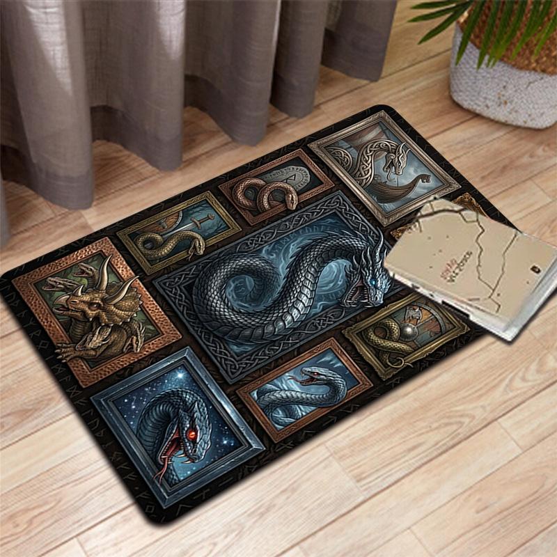 Mythical Creatures Compilation Pattern Rug Floor Mat for Living Room or Bedroom Soft and Comfortable Carpet a Gift for Birthday and Holiday.