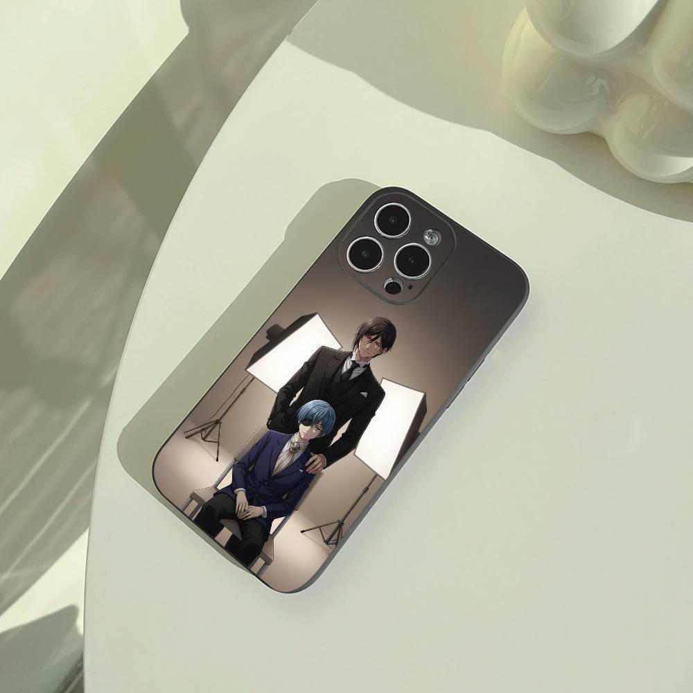 Classic anime-B--Black- Butler Phone Case For iPhone 17,16,15,14,13,12,11 Pro Max, Lightweight and practical Soft Black Cover