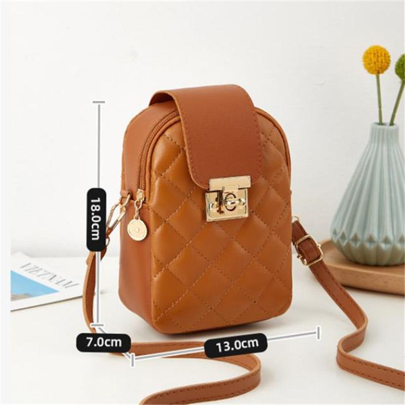 Fashion Mini Quilted Small Bag for Women, Crossbody Phone Bag with Lock Design,Lightweight Zipper Closure, Outdoor Sport Purse