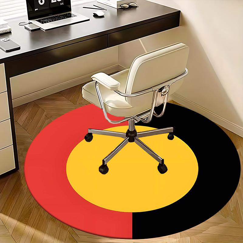Australia Flag,Aboriginal Flag Chair Mat Round Rug Office Carpet, Non Slip, Suitable for Living Rooms, Bedrooms Decor.1205018a