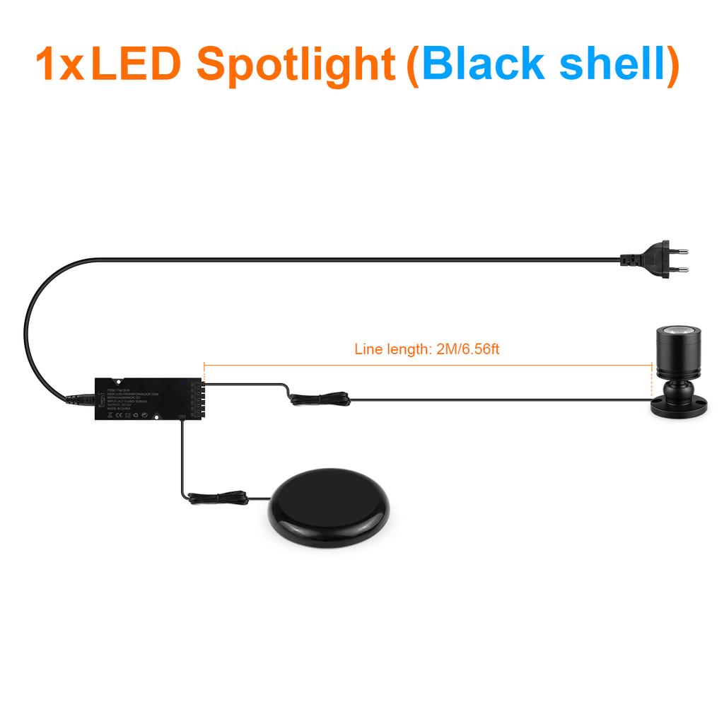 Collection Display Cabinet Under-Shelf LED Spotlights With Touch Sensor Dimmable Switch For Wine Jewelry Toy Decorative Lights