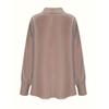 White temperament commuter long-sleeved shirt solid color simple swing collar ladies blouse CY0160