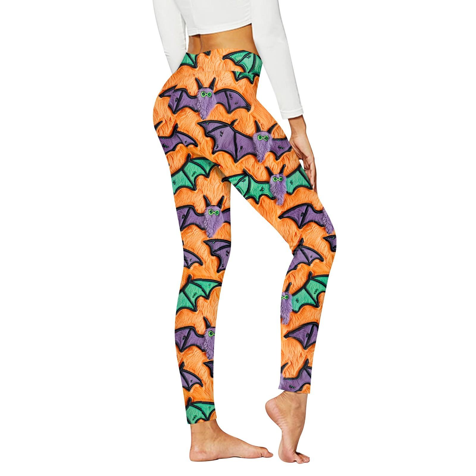 

Женские повседневные модные уличные брюки с принтом, тонкие эластичные пасхальные брюки для йоги, девятиминутные брюки M оранжевый