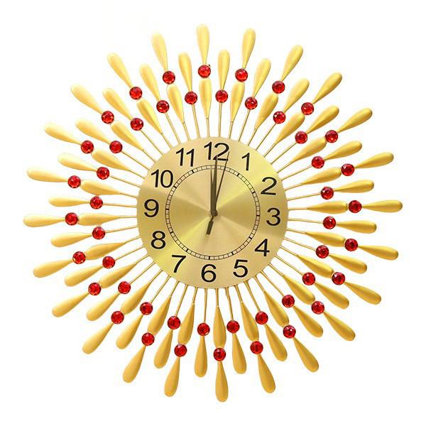 Modern Iron Art Wall Clock With Silent Sweep Movement For Living Room Decor