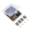 50Pcs 25*18mm Iron Jewelry Wood Boxes Cabinet Door Furniture Hinges Set Mini Decorative Hinge with Storage Box & 200Pcs Screws