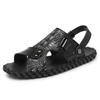 FashionSummer Sandals Men Leather Classic Roman Sandals New Slipper Outdoor Sneaker Beach Rubber Flip Flops Men Water Trekking Sandals