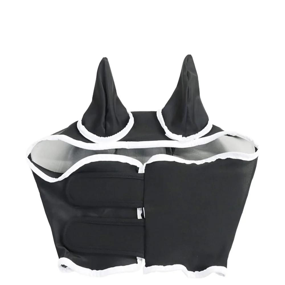 Horse Fly Mask 3D Design Supplies Ergonomics Pet Summer Eye Shield Anti Mosquito Ear Half Face Mesh Fly Protective Cover Parts
