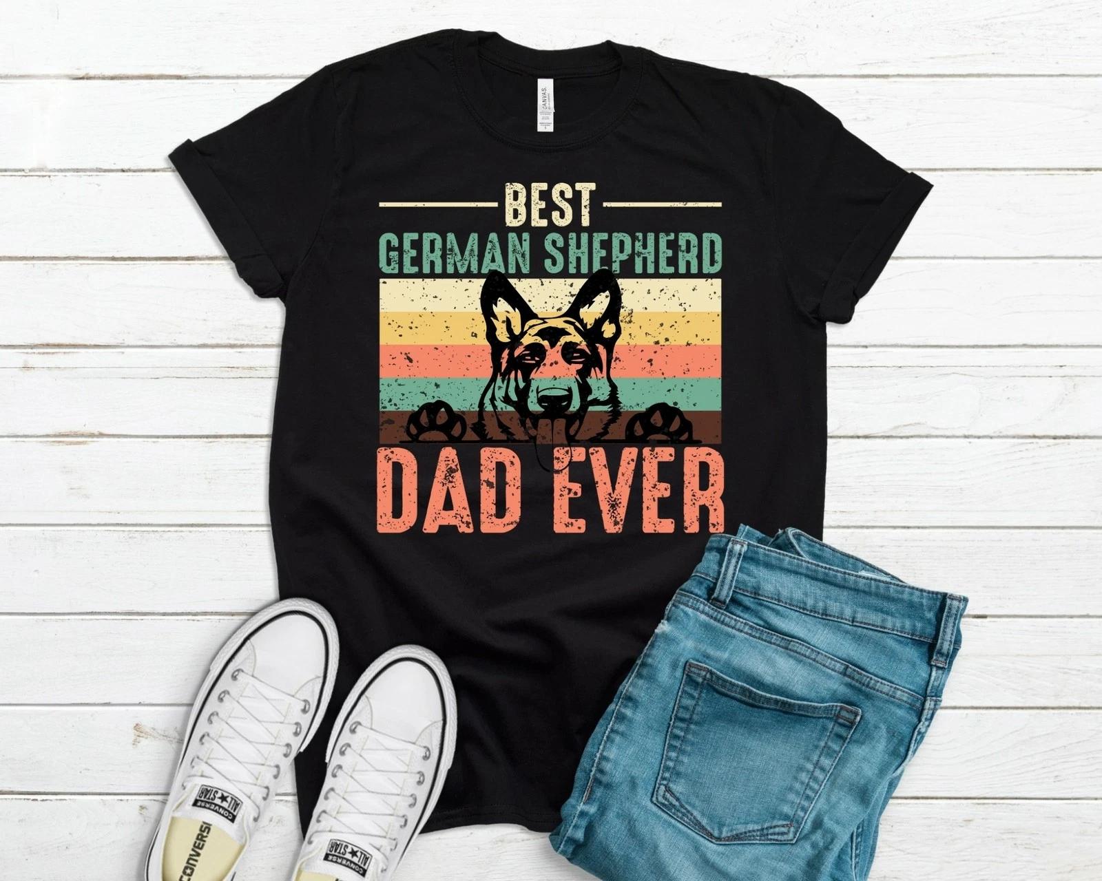 Best German Shepherd Dad Ever, Unisex T Shirt, Super Soft 100% Cotton M