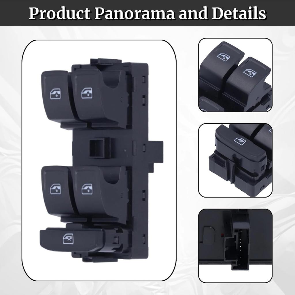 Aramox Power Window Switch, Driver Side, Master Window Control Switch, 5G0 959 857 D 5G0959857 Fit for Cross Sport 2020, for MK7/MK7.5 2013-2021, for