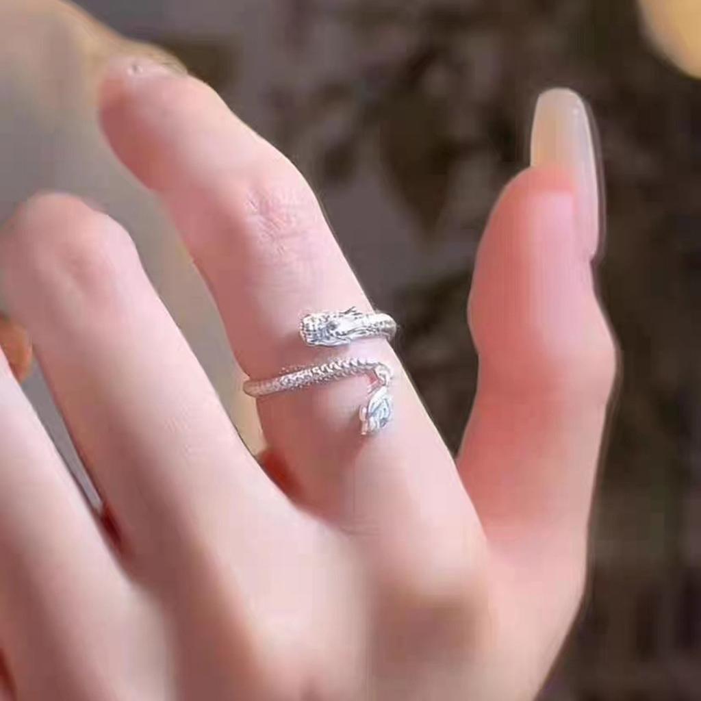 Stilvolle Offene Ringe Mode Drachenförmige Ringe für Damen Mädchen Verstellbare Ringe Elegantes Accessoire Schmuckstück für Damen