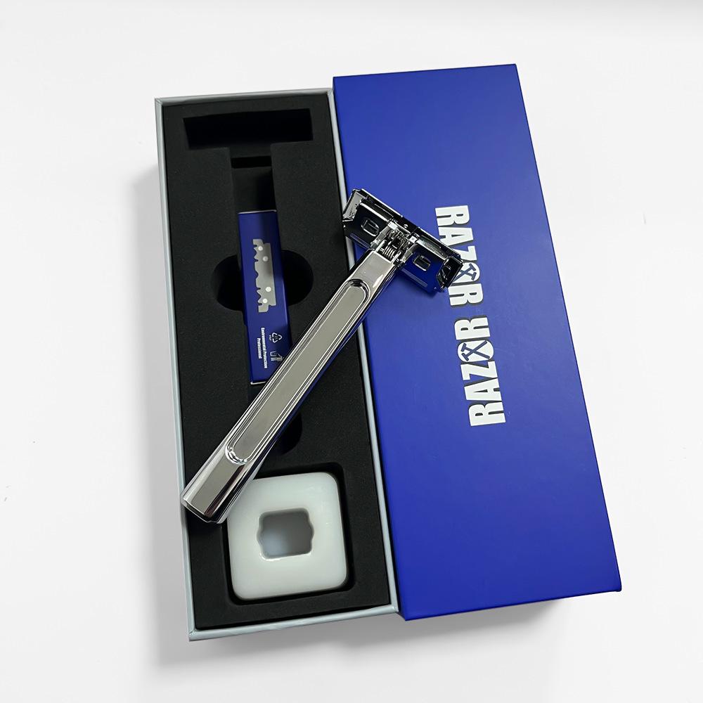 Classic Double-Layer Metal Razor Stand for Manual Shaving Razors