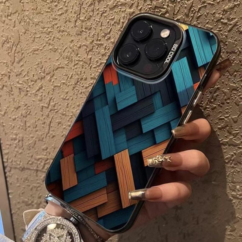 Multi-Colored Wooden Block iPhone Cases for iPhone 13 to 17 Pro Max - Creative, Unique Design