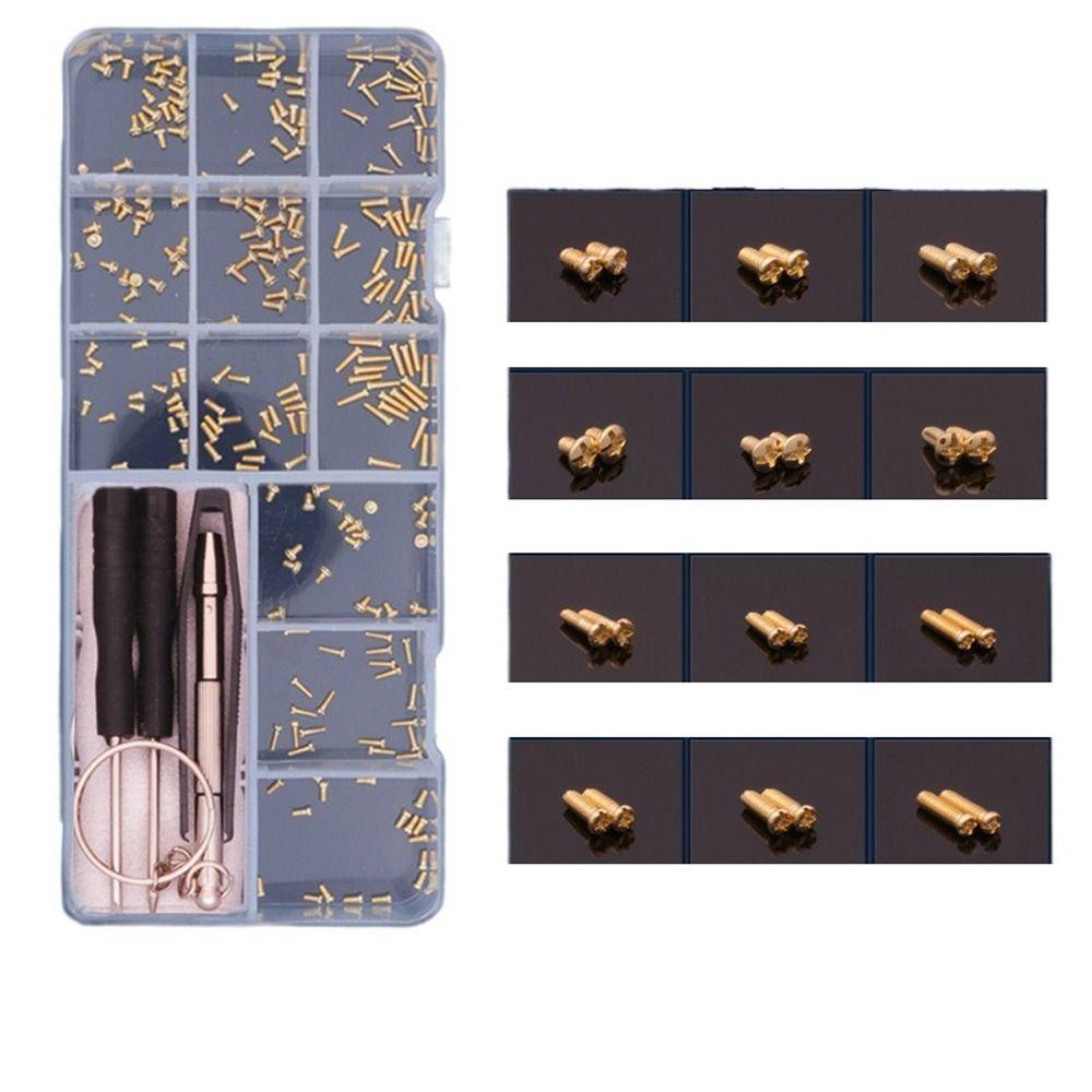 Kit With Tweezers Watch Tiny Screws Sun Glasses Nuts Eyeglass Nose Pads Sunglass Repair Tool Glasses Screws Sets Glasses Screws