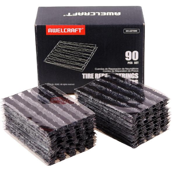 Tire Repair Strings 90Pcs 4" Black, Automotive Tool Tire Repair Plugs For Tubeless Off-Road Tires Car, Bike, ATV, UTV, Wheelbarrow, Mower