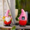 Watermelon Faceless Dwarf Sculpture Resin Solar Lamp Ornaments Outdoor Cute Fruit Spirit Statue Butterfly Flower Garden Crafts