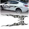 2Pcs Car Body Side Door Decor Decal Sticker Black Flame Graphics Racing Stripes