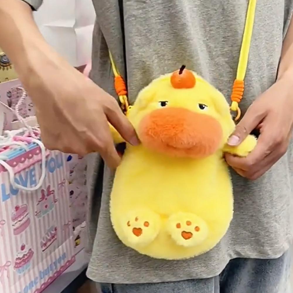 Animal Doll Capybara Doll Bag Persimmon Cartoon Plush Shoulder Bag Office