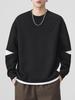 Autumn/Winter American Trend Brand Heavyweight Men's Patchwork Round Neck Long Sleeve Sports Hoodie